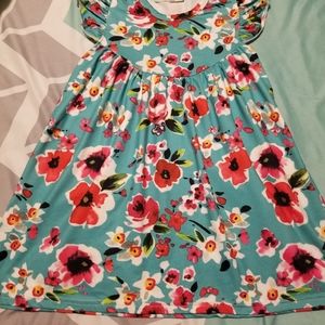 Teal Floral Dress